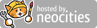 The Neocities cat saying this website is hosted by neocities.